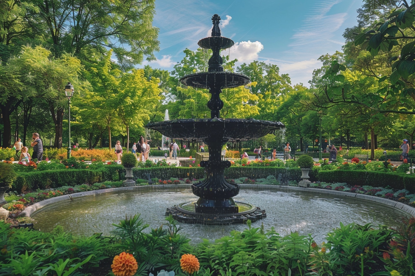 Vue panoramique d'un parc luxuriant à Niort, illustrant l'art d'aménager des espaces verts pour une ville régénérée