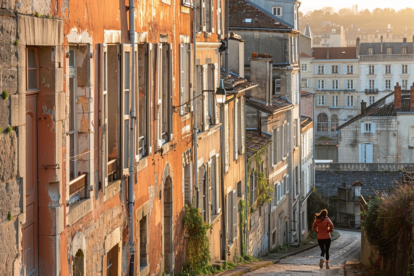 Vue panoramique de Niort montrant des maisons en cours de déménagement et d'agrandissement pour un espace de vie personnalisé